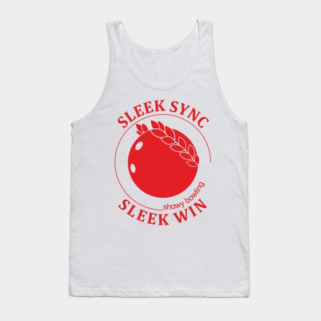 Showy Bowling. Sleek Win (red print) Tank Top by aceofspace